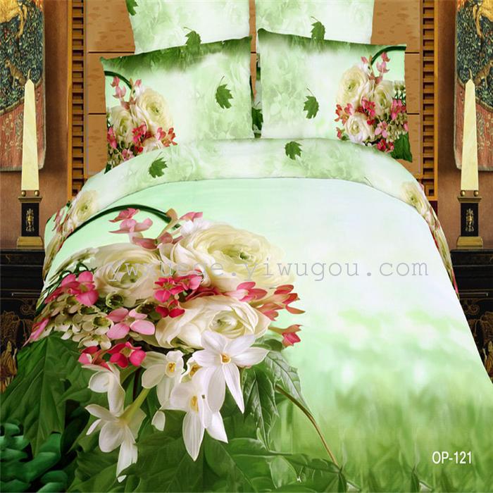 Factory direct sale 2013 fashion boutique cotton 3D ink-wash paintings made of four-piece bedding set