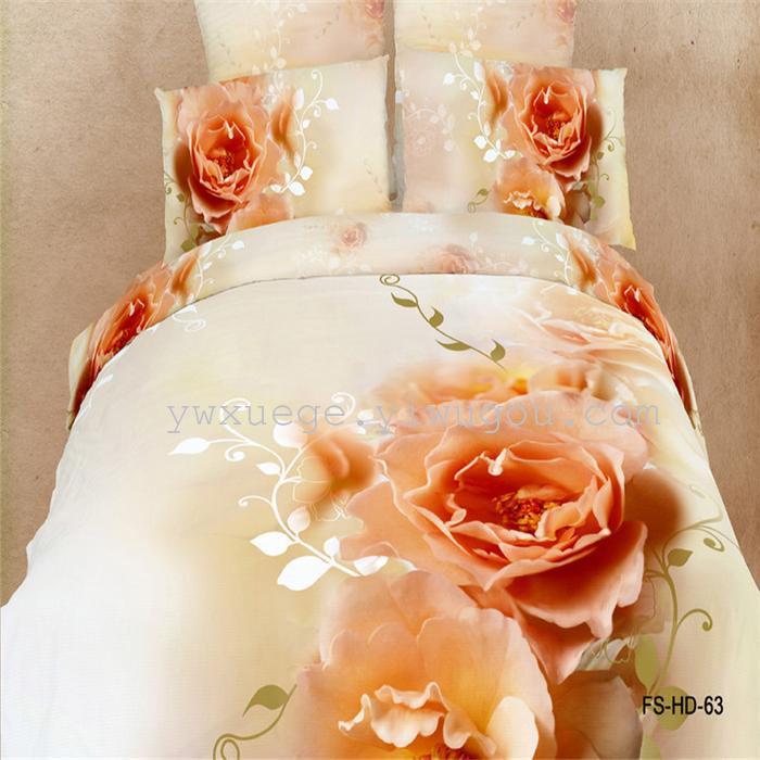 Factory direct sale 2013 fashion boutique cotton 3D ink-wash paintings made of four-piece bedding set