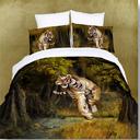 Factory direct sale 2013 fashion boutique cotton 3D ink-wash painting to Tiger in the forest four piece bedding set
