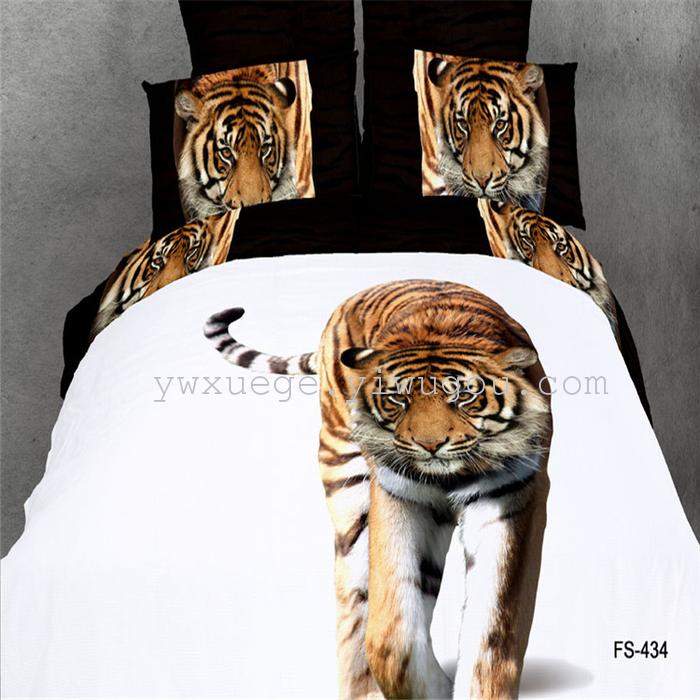 Factory direct sale 2013 fashion boutique cotton 3D ink-wash painting to Tiger in the forest four piece bedding set