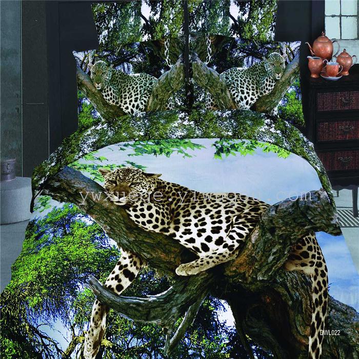 Factory direct sale 2013 fashion boutique cotton 3D ink-wash painting to Tiger in the forest four piece bedding set