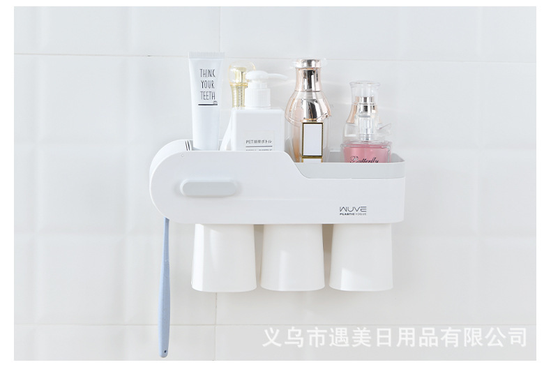 Contracted Europe type does not need to punch the hole wall to hang the dustproof water tooth brush to defend bath to wash gargle make up things to receive buy the object