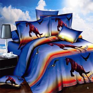 Snow pigeon home textile polyester and four sets of four piece bedding set active printing and dyeing factory direct horse---