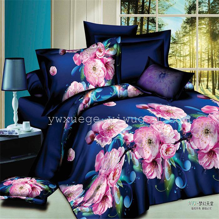 Snow pigeon home textile polyester and four sets of four piece bedding set active printing and dyeing factory direct horse---