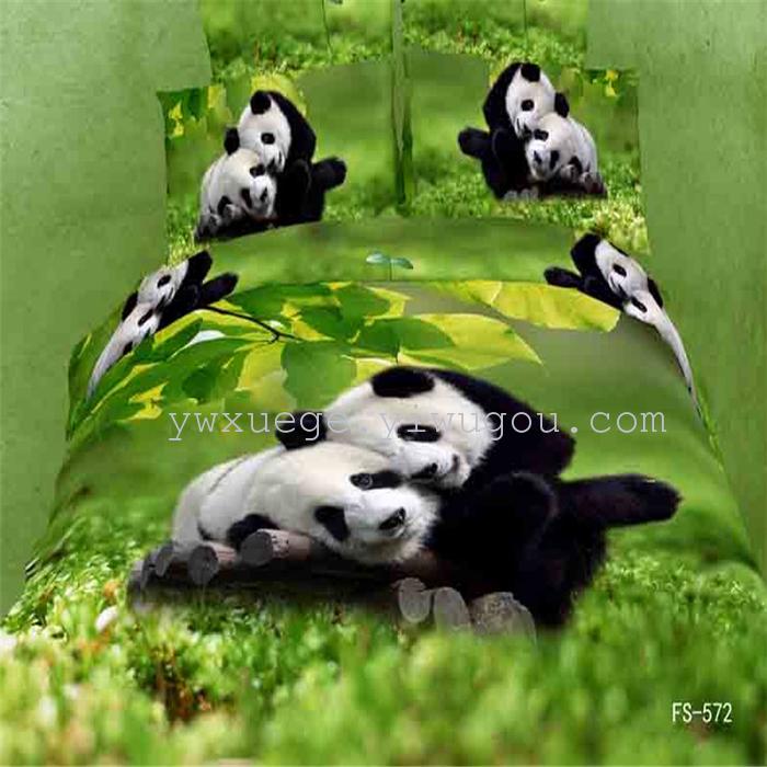Factory direct 2013 fashion boutique cotton 3D ink-wash painting flowers splendid four-piece cotton four piece bedding set