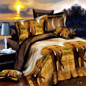 Autumn/winter new products bedding set of four polyester 3D active printing bedding factory outlets---the elephant