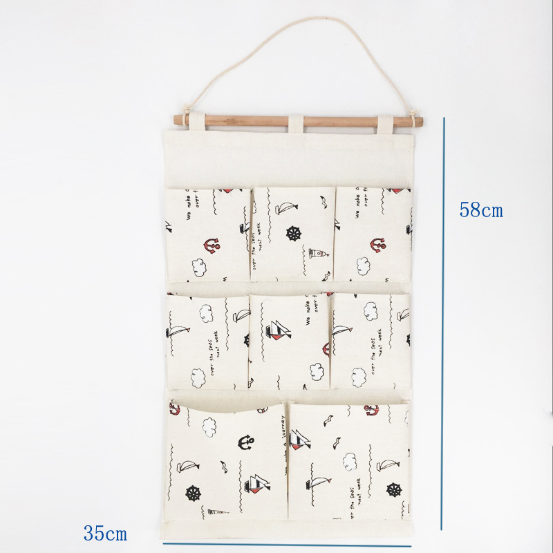 Cotton and linen storage bag 8 bag of multi-function bag waterproof can wash simple fashion door and hang bag.