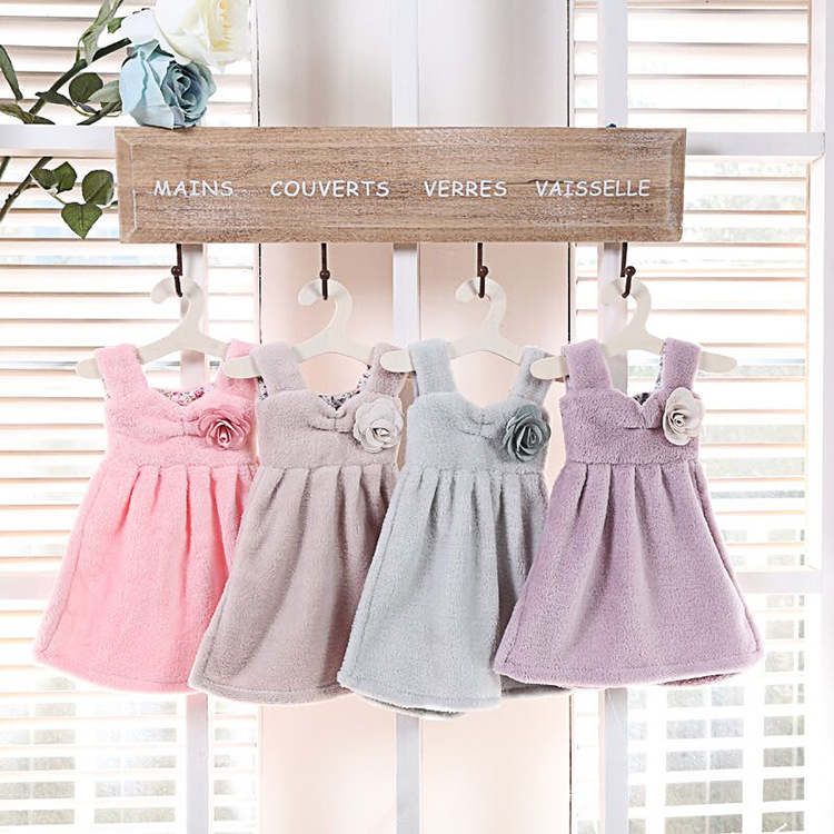 2018 cute condole belt skirt wipe hand towel hang type of coral velvet hang  factory direct sale.