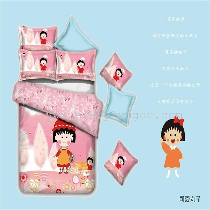 Snow pigeon hot-selling four-piece bedding set cotton active printing cute cartoon cat and mouse four set wholesale