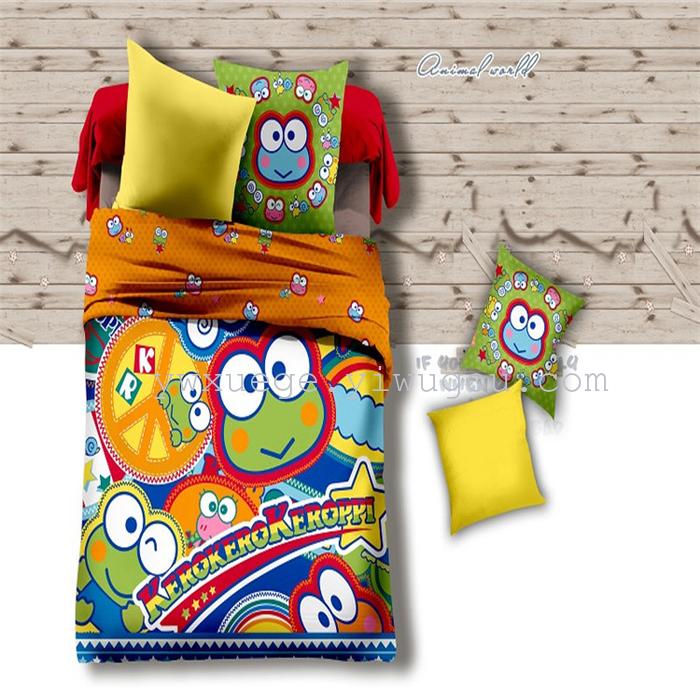 Snow pigeon hot-selling four-piece bedding set cotton active printing cute cartoon cat and mouse four set wholesale