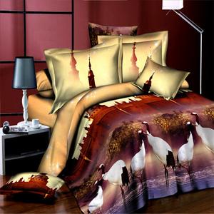 Autumn/winter new products bedding set of four polyester 3D active printing bedding factory outlets---Castle stars