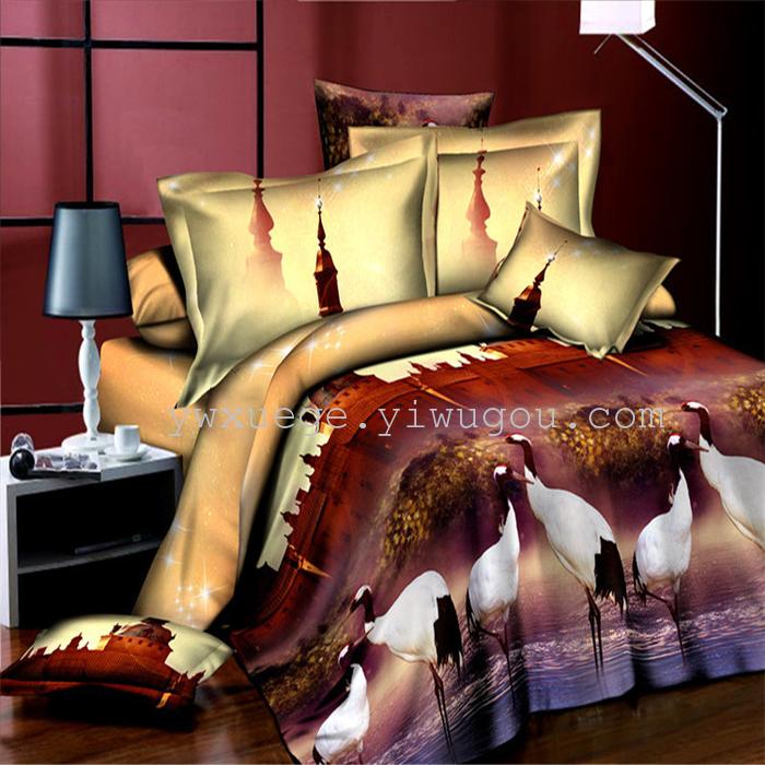 Autumn/winter new products bedding set of four polyester 3D active printing bedding factory outlets---Castle stars Autumn/winter new products bedding set of four polyester 3D active printing bedding factory outlets---Castle stars