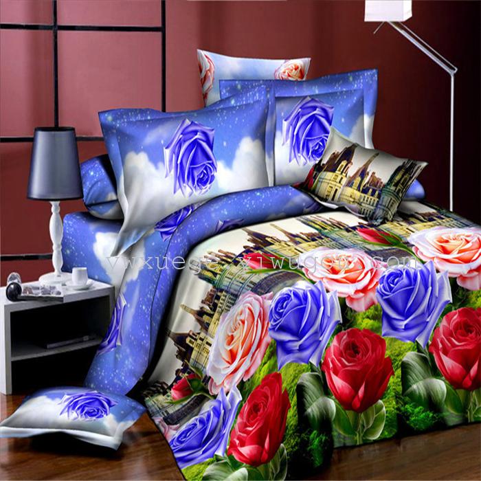 Autumn/winter new products bedding set of four polyester 3D active printing bedding factory outlets---Castle stars Autumn/winter new products bedding set of four polyester 3D active printing bedding factory outlets---Castle stars
