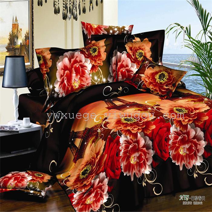 Autumn/winter new products bedding set of four polyester 3D active printing bedding factory outlets---Castle stars Autumn/winter new products bedding set of four polyester 3D active printing bedding factory outlets---Castle stars
