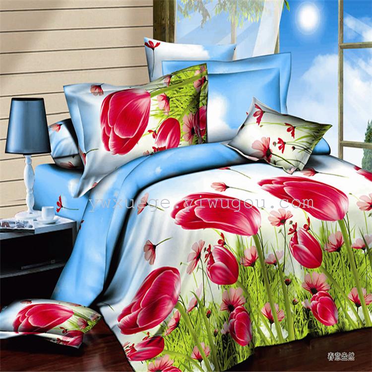 Activity of new four-piece bedding set cotton active printing stylish factory direct spring