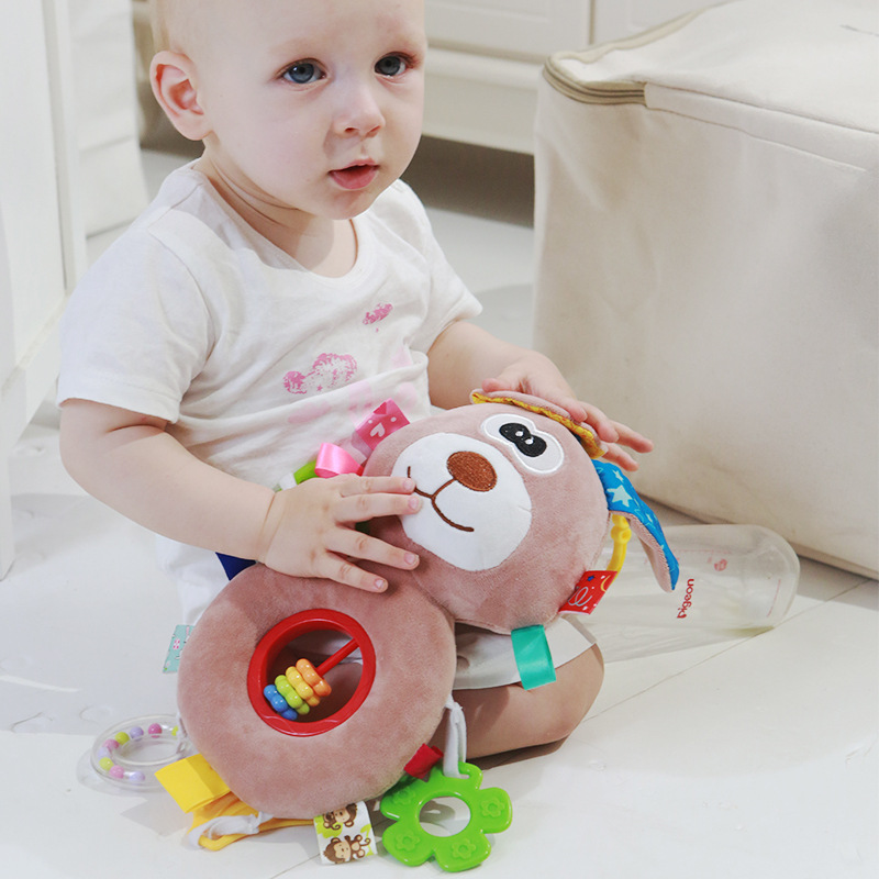 Creative abacus beads plush dolls hang baby tooth rubber ring ring toy bell hang hang a new bed