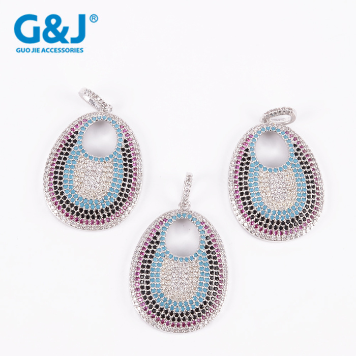 Boutique heat sale micro - set four-leaf blade necklace hang zircon neck chain hang piece DIY manual Boutique heat sale micro - set four-leaf blade necklace hang zircon neck chain hang piece DIY manual