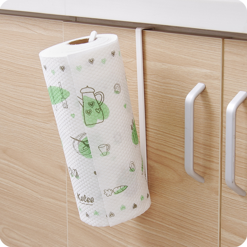 Japanese-Style Cabinet Punch-Free Toilet Paper Roll Holder Tissue Holder Kitchen Paper Napkin Paper Holder Hanging Rack Plastic Wrap Storage Rack