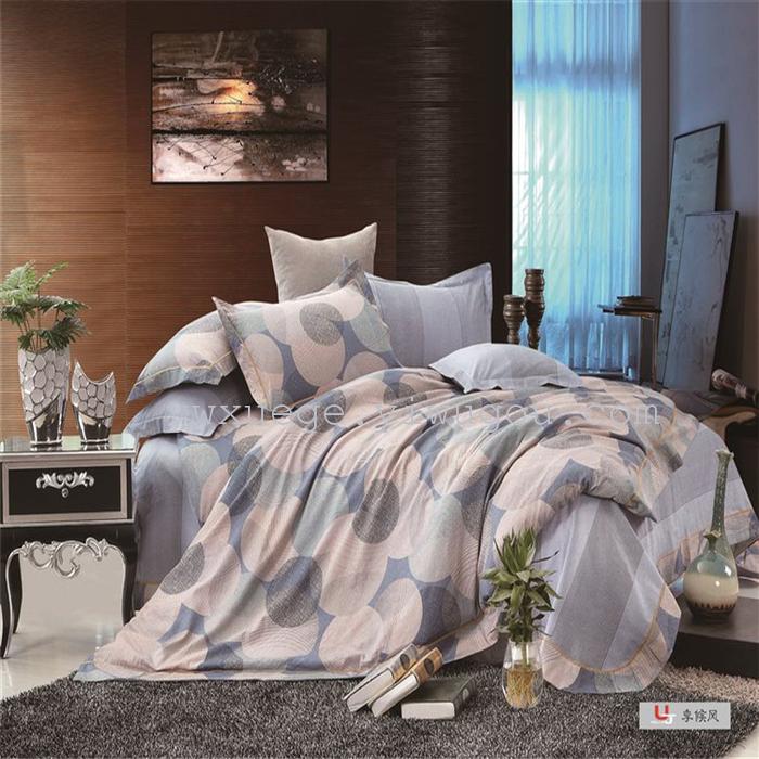 Four sets of bedding set of four cotton reactive printing 1.5 meters 1.8 meters bed fashion personality big flower factory direct - flower (jade)