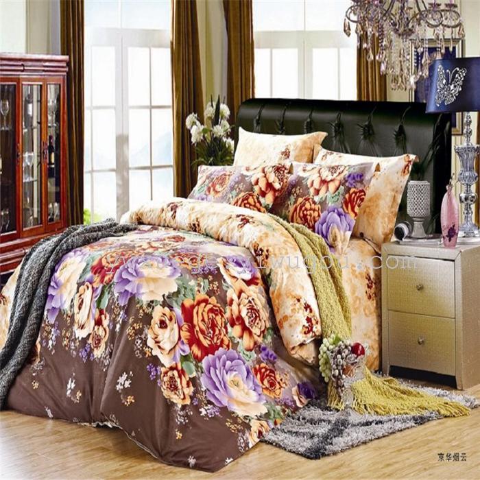 Snow pigeon home textile bedding set of four European classical series of Mocha Coffee cotton four set manufacturers selling price Snow pigeon home textile bedding set of four European classical series of Mocha Coffee cotton four set manufacturers selling price