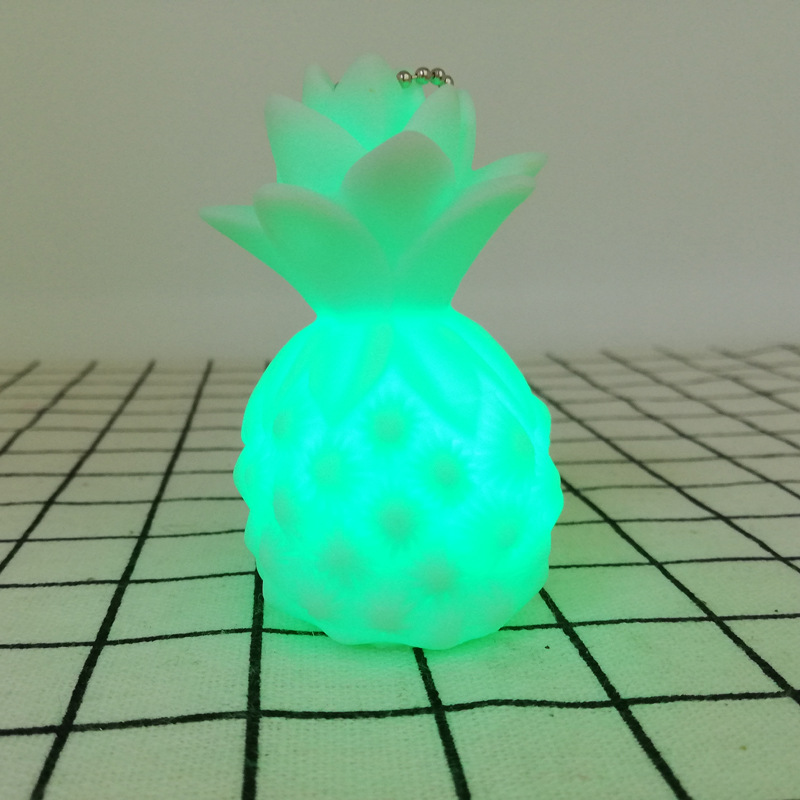Ins creative gift pineapple key chain shining bag accessories hang plastic waterproof crafts wholesale
