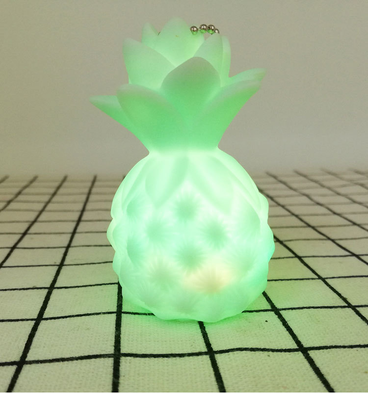 Ins creative gift pineapple key chain shining bag accessories hang plastic waterproof crafts wholesale