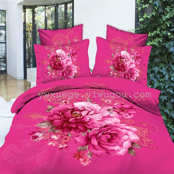 Snow pigeon home textiles autumn and winter sanding series of warm bedding set of four continental round sheets factory direct---autumn