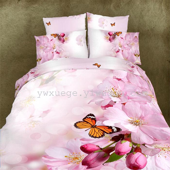 Snow pigeon home textiles autumn and winter sanding series of warm bedding set of four continental round sheets factory direct---autumn