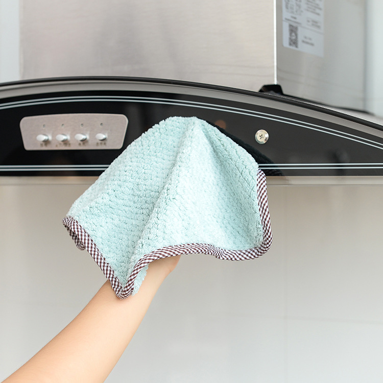 Can hang type coral velvet towel kitchen cleaning towel does not drop hair absorbent dishcloth dishcloth cleaning cloth