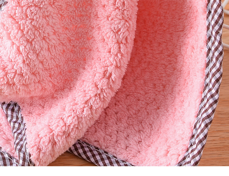 Can hang type coral velvet towel kitchen cleaning towel does not drop hair absorbent dishcloth dishcloth cleaning cloth