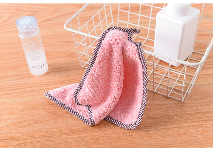 Can hang type coral velvet towel kitchen cleaning towel does not drop hair absorbent dishcloth dishcloth cleaning cloth
