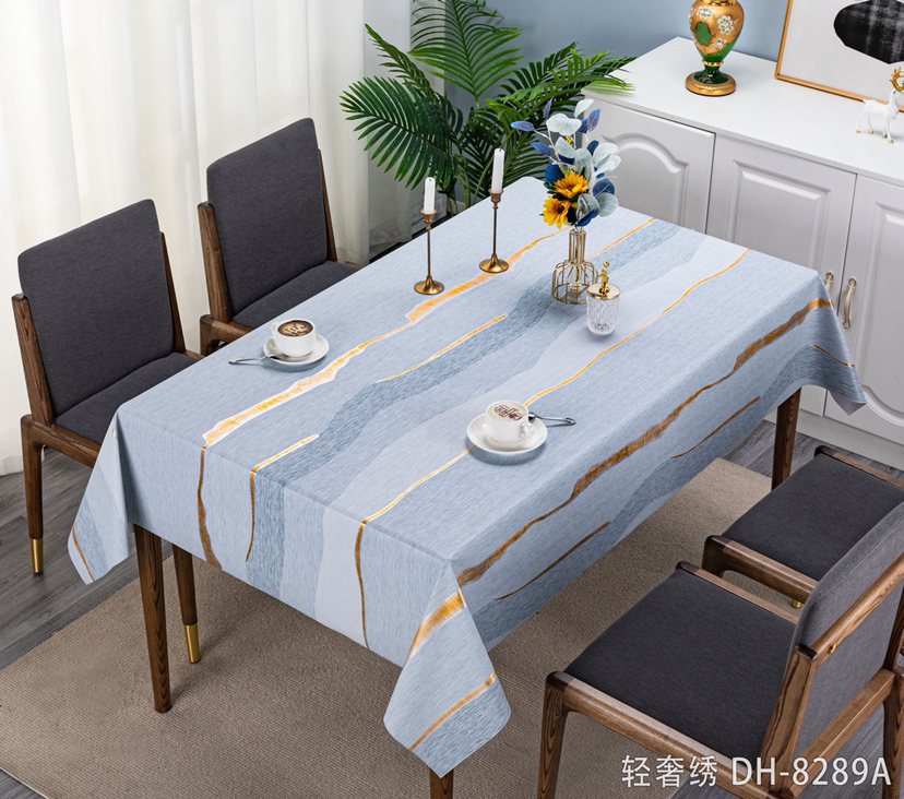 PVC Light Luxury Embroidered High-End Elegant Top-Grade Tablecloth Waterproof Oil-Proof Tablecloth PVC Light Luxury Embroidered High-End Elegant Top-Grade Tablecloth Waterproof Oil-Proof Tablecloth