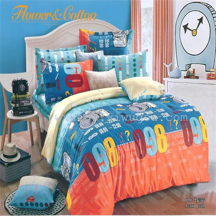 New four set bedding cotton goods wholesale and retail bedding set of four factory outlets---flower rain romance New four set bedding cotton goods wholesale and retail bedding set of four factory outlets---flower rain romance
