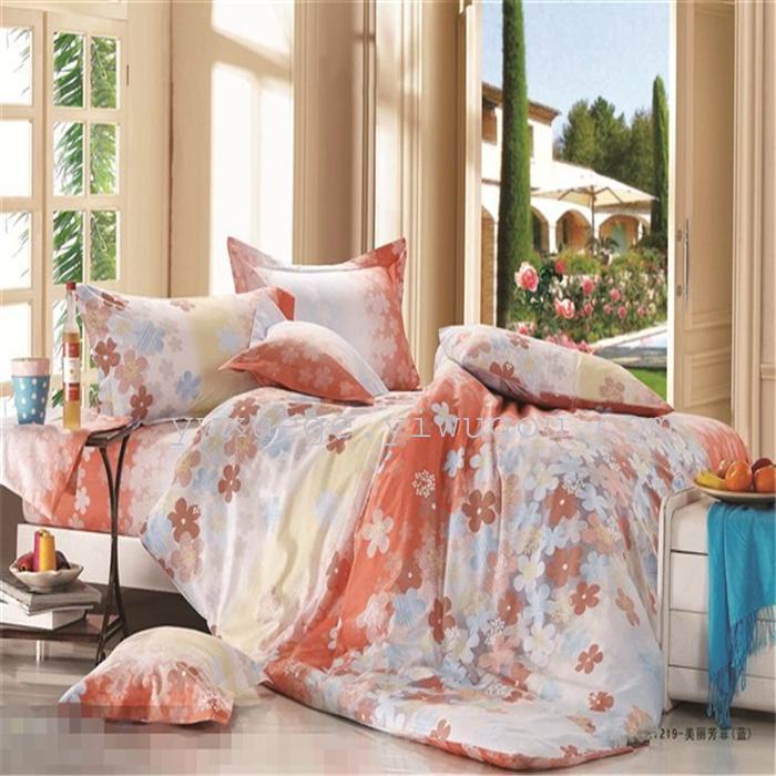 New four set bedding cotton goods wholesale and retail bedding set of four factory outlets---flower rain romance New four set bedding cotton goods wholesale and retail bedding set of four factory outlets---flower rain romance