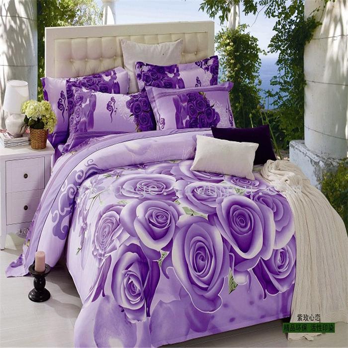 Snow pigeon bedding 3D flower set of four continental four-piece bedding set active printing sheets factory direct-the beautiful Lotus Lotus Snow pigeon bedding 3D flower set of four continental four-piece bedding set active printing sheets factory direct-the beautiful Lotus Lotus
