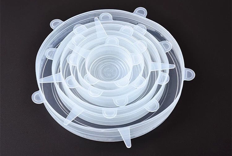 Transparent cover manufacturers direct sales of 6 sets of silicone fresh cover food plastic wrap elastic stretch seal