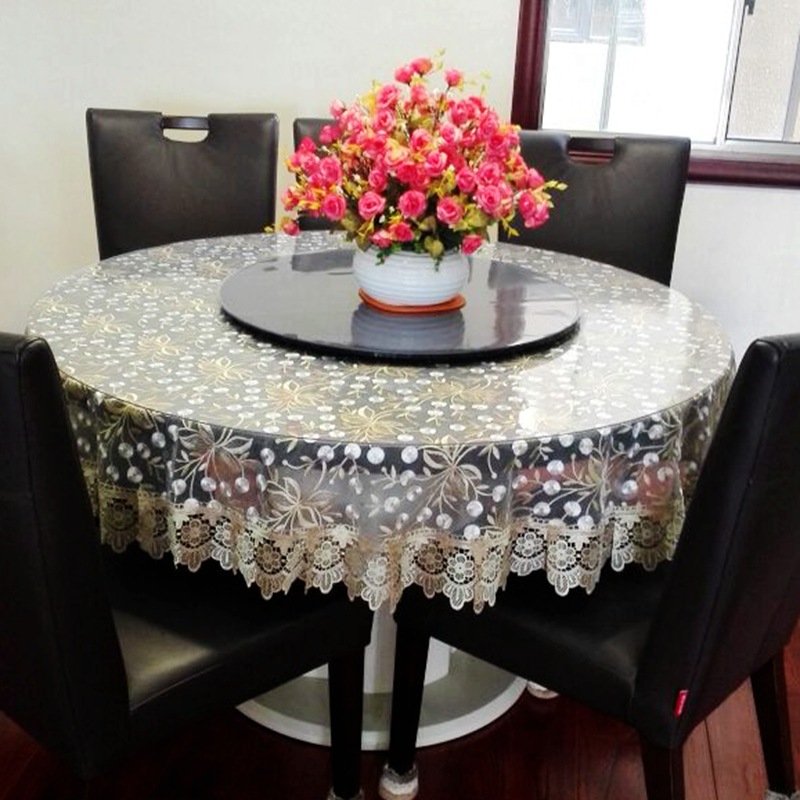 Glass Yarn round Table Large round Tablecloth Square round Dining Table Cloth Chair Cover Fabric Anti-Scald Fresh Coffee Table Cloth
