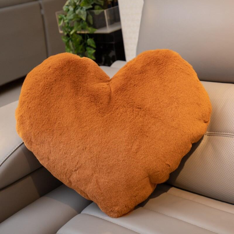 Cute Solid Color Wool-like Pillow Car Cushion Heart-Shaped Sofa Waist Pad Office Seat Plush Back Cushion Cute Solid Color Wool-like Pillow Car Cushion Heart-Shaped Sofa Waist Pad Office Seat Plush Back Cushion
