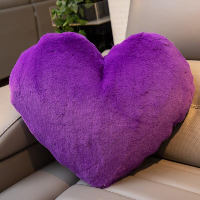 Cute Solid Color Wool-like Pillow Car Cushion Heart-Shaped Sofa Waist Pad Office Seat Plush Back Cushion Cute Solid Color Wool-like Pillow Car Cushion Heart-Shaped Sofa Waist Pad Office Seat Plush Back Cushion
