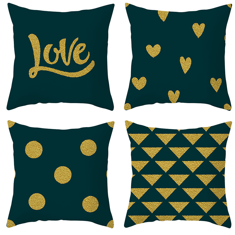 Nordic Style Modern Golden Pillow Cover One Piece Dropshipping Home Pillow Light Luxury Sofa Cushion Cushion Cover Customization