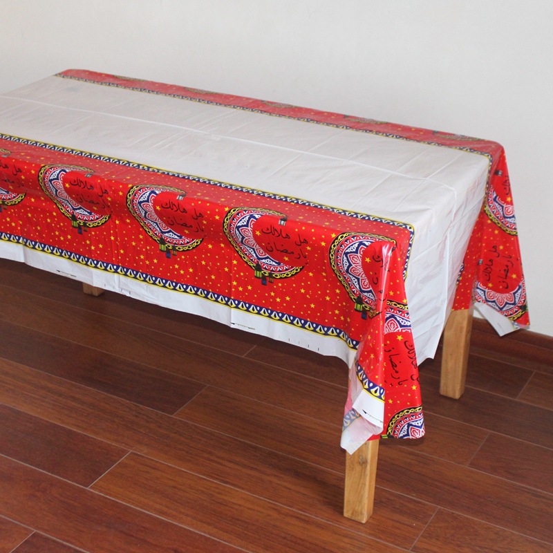 PE plastic eid al-fitr meat and cumin Ramadan tablecloth table cloth tablecloth Muslim layout decoration PE plastic eid al-fitr meat and cumin Ramadan tablecloth table cloth tablecloth Muslim layout decoration