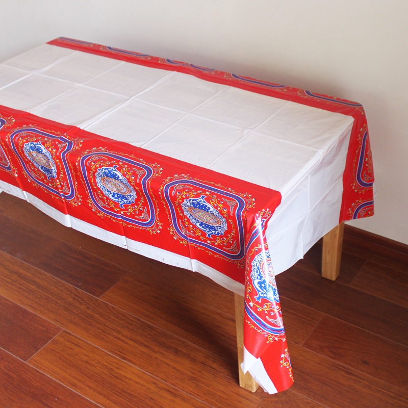 PE plastic eid al-fitr meat and cumin Ramadan tablecloth table cloth tablecloth Muslim layout decoration PE plastic eid al-fitr meat and cumin Ramadan tablecloth table cloth tablecloth Muslim layout decoration