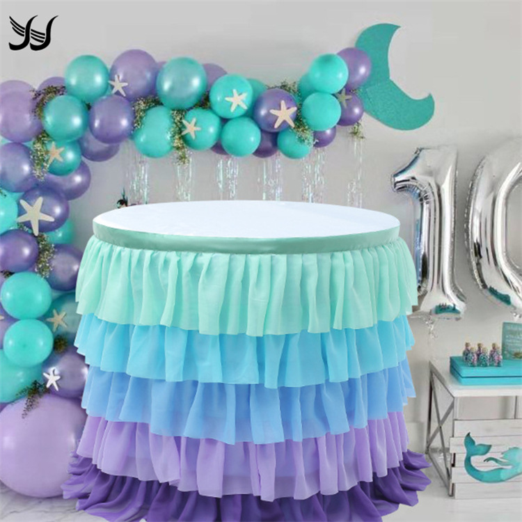 Christmas Decorative Tablecloth Amazon Rags Wicker Table Skirt Wedding Party Birthday Party Pleated Wavy Tablecloth