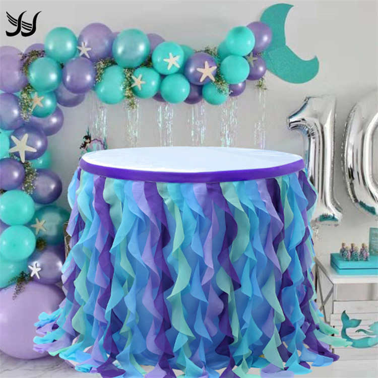 Christmas Decorative Tablecloth Amazon Rags Wicker Table Skirt Wedding Party Birthday Party Pleated Wavy Tablecloth