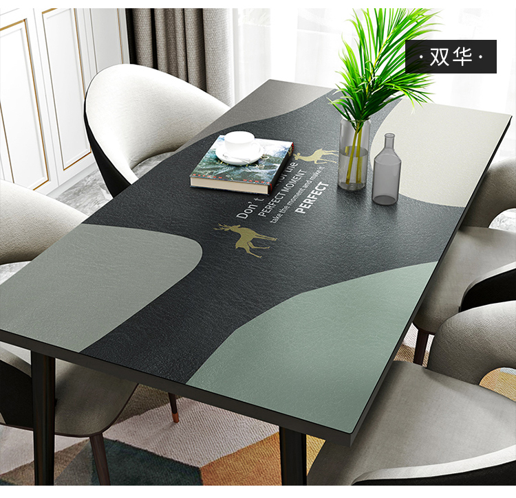 [Leather Table Mat] Odorless Waterproof and Oilproof and Heatproof Disposable Nordic PVC Household Tea Table Mat Tablecloth