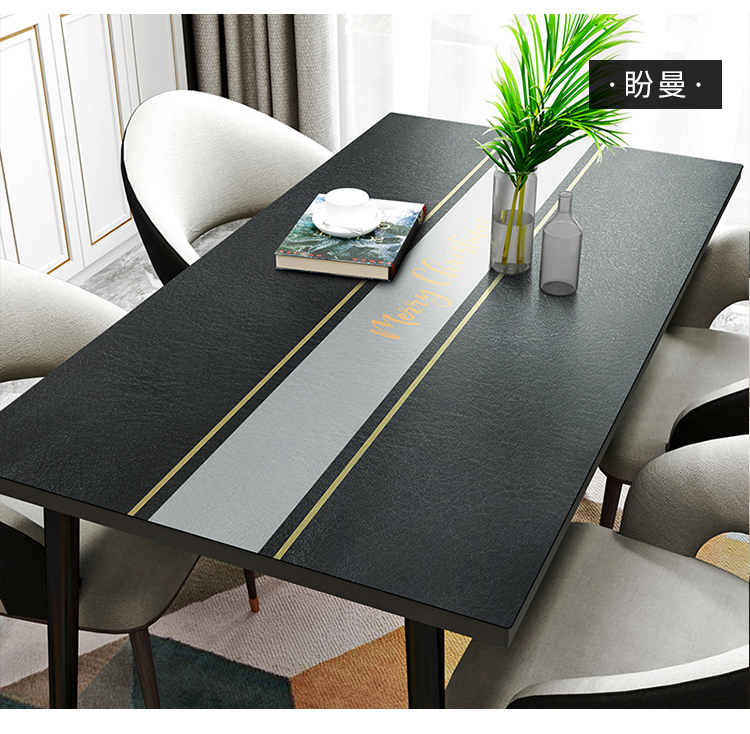 [Leather Table Mat] Odorless Waterproof and Oilproof and Heatproof Disposable Nordic PVC Household Tea Table Mat Tablecloth