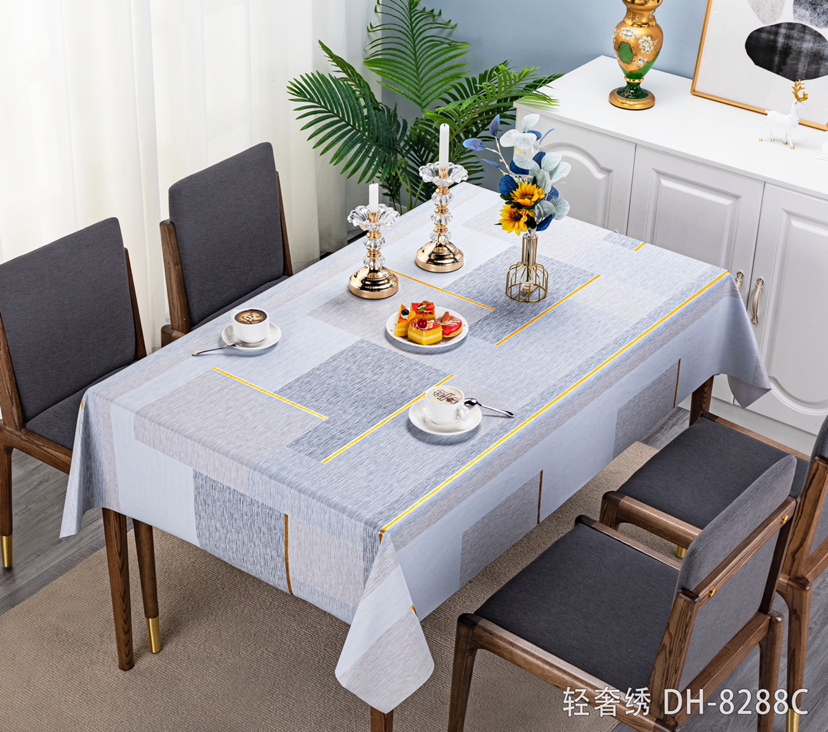PVC Light Luxury Embroidered High-End Elegant Top-Grade Tablecloth Waterproof Oil-Proof Tablecloth PVC Light Luxury Embroidered High-End Elegant Top-Grade Tablecloth Waterproof Oil-Proof Tablecloth