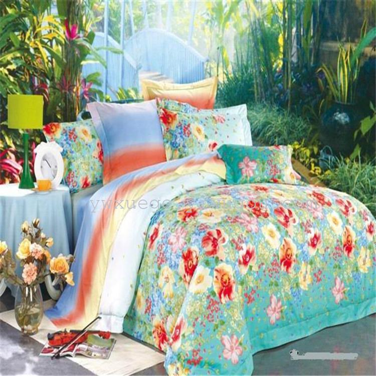 Snow pigeon four-piece bedding set of four cotton fastness of reactive dye printing factory of fun season