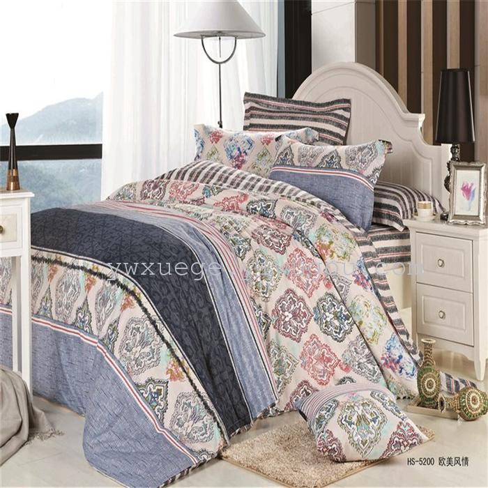Snow pigeon four-piece bedding set of four cotton fastness of reactive dye printing factory of fun season