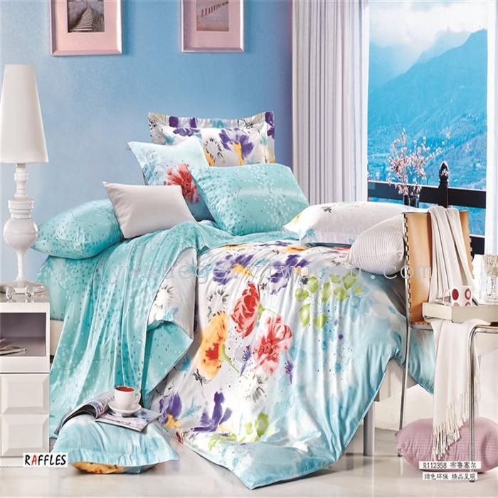 Snow pigeon four-piece bedding set of four cotton fastness of reactive dye printing factory of fun season